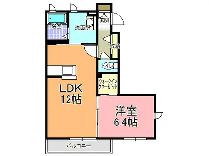 ブランエールI(1LDK/1階)の間取り写真