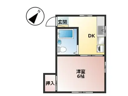 コーポトマト(1K/1階)の間取り写真