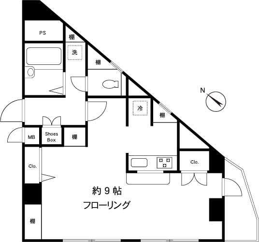 カーサスプレンディッド学芸大学(ワンルーム/6階)の間取り写真