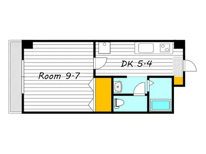 RIO西川原(1DK/3階)の間取り写真