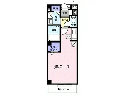 リフレ東百舌鳥B棟(1K/1階)の間取り写真