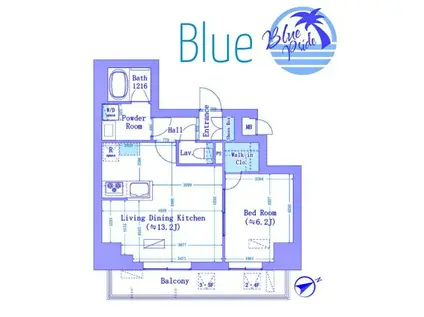 グレースティリア(1LDK/2階)の間取り写真