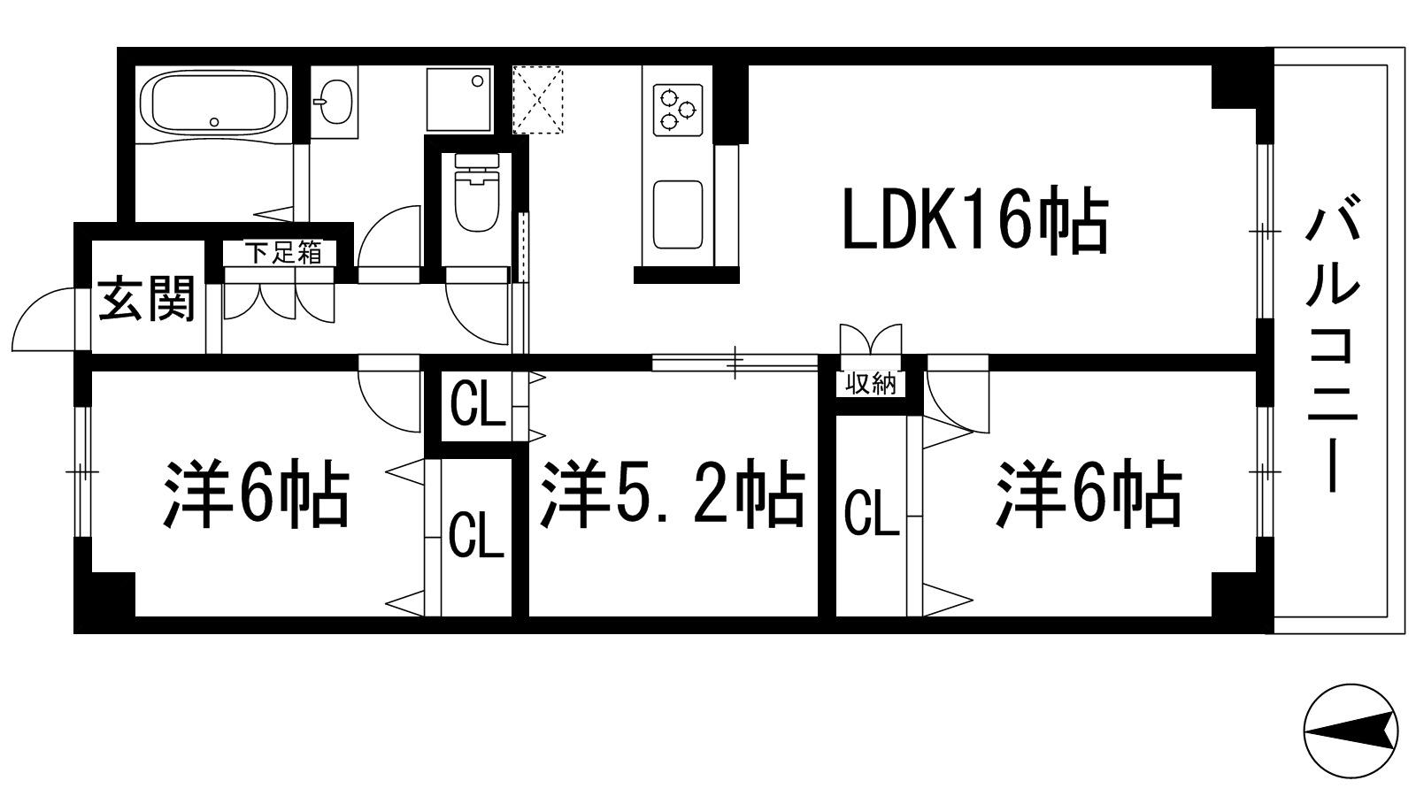 ジョイプレミオ(3LDK/2階)の間取り写真