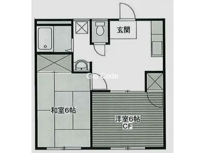 アレイコート久野(2DK/1階)の間取り写真