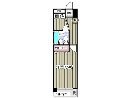 グランシャルム葛西(1K/3階)の間取り写真