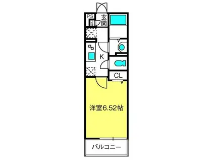 リブリアルファ(1K/3階)の間取り写真