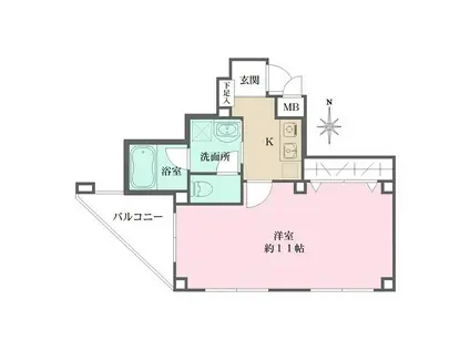 STRAUSS六甲(1K/2階)の間取り写真