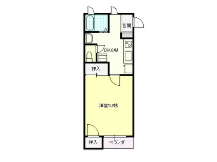 フィオーレ(1K/2階)の間取り写真