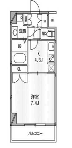 スペーシア高円寺I(1K/7階)の間取り写真