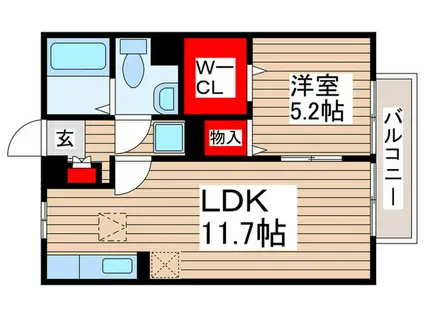アルト守谷(1LDK/1階)の間取り写真
