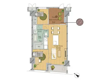 ジェイピーノイエ横浜平沼(3LDK/4階)の間取り写真