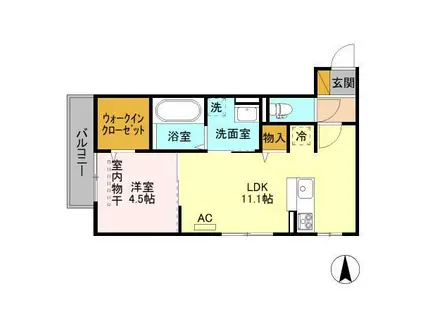 プリムローズ(1LDK/2階)の間取り写真