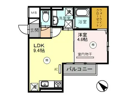 DGREEN(1LDK/1階)の間取り写真