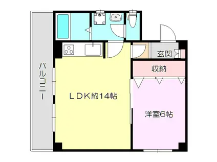 新大阪和光マンション(1LDK/5階)の間取り写真