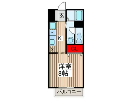 クレール加茂宮(1K/2階)の間取り写真