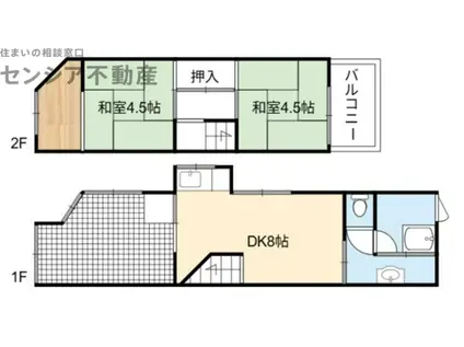 都島中通3丁目(2DK/2階)の間取り写真