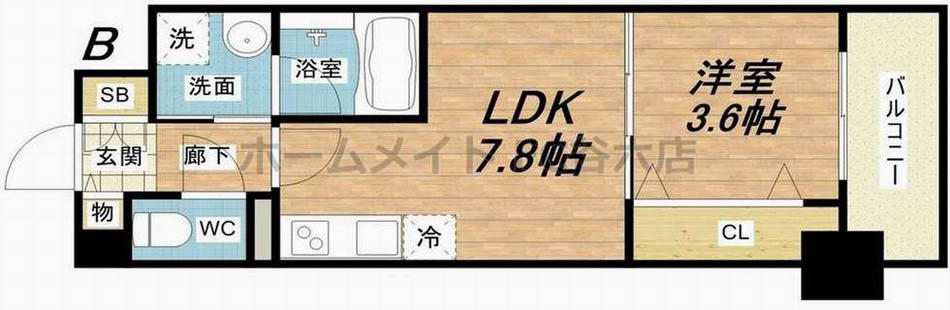 グランツ鶴見(1LDK/5階)の間取り写真
