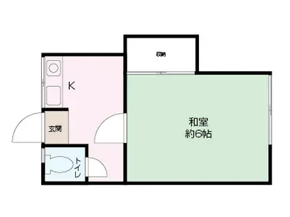 中原コーポラス(1K/2階)の間取り写真