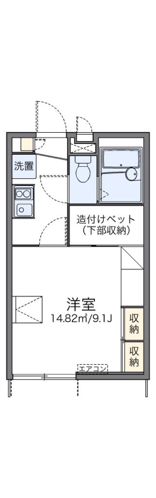 レオパレス星田II(1K/1階)の間取り写真