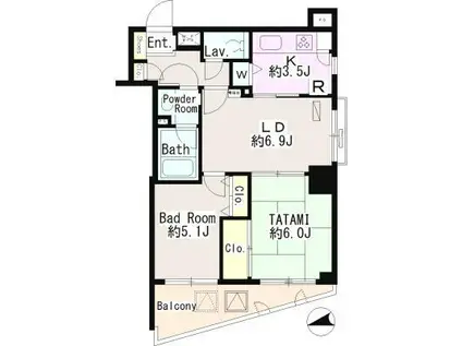 パーク・ノヴァ府中(2LDK/2階)の間取り写真