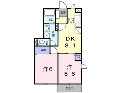 ラウム 弐番館(2DK/1階)の間取り写真