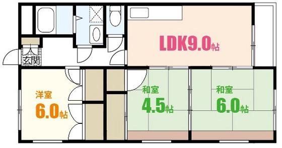 メゾニティ勇(3LDK/2階)の間取り写真