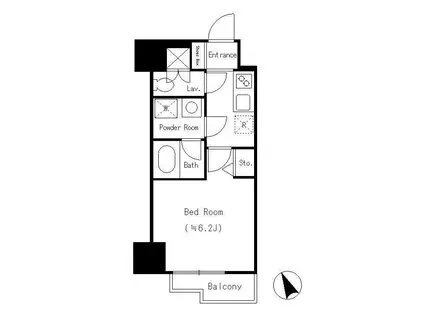 DORMOUSE FINE(1K/5階)の間取り写真