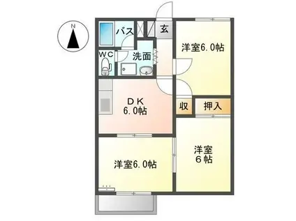 ホープスターA(3DK/2階)の間取り写真