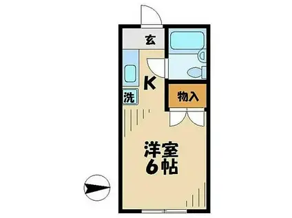 サンハイツクロダ(ワンルーム/1階)の間取り写真