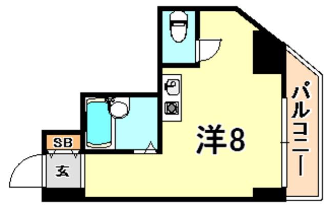 ドミール寺尾(ワンルーム/2階)の間取り写真
