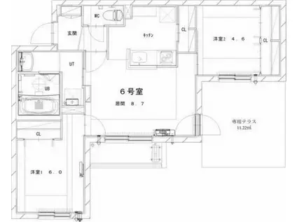 MESIG GREEN(2LDK/1階)の間取り写真