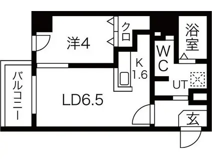 LEE東札幌A(1LDK/8階)の間取り写真