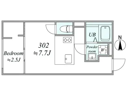 TRIAS148(1LDK/3階)の間取り写真