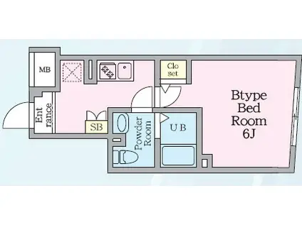 エルファーロ神楽坂III(1K/1階)の間取り写真