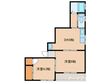 マ・ピエスI(2DK/1階)の間取り写真