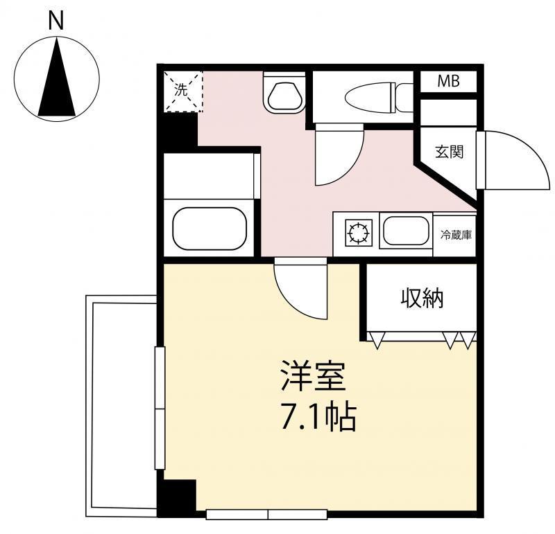 アクシオス中新町(1K/8階)の間取り写真