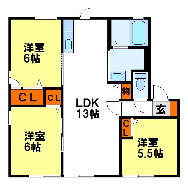 パル山崎(3LDK/1階)の間取り写真