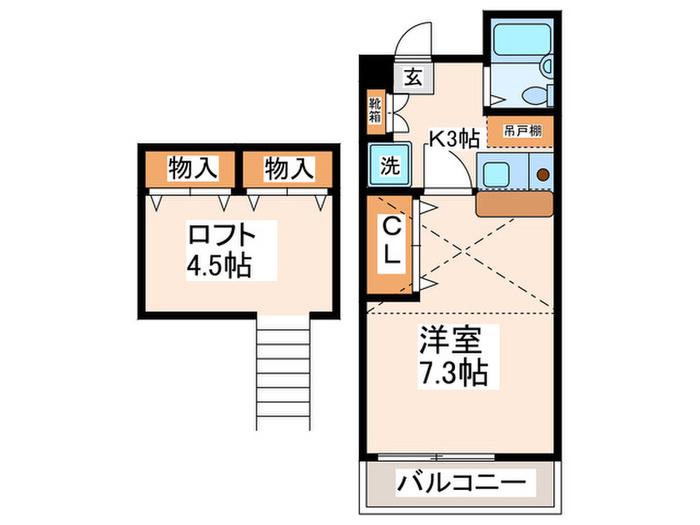 第3エクセルねり善(1K/2階)の間取り写真