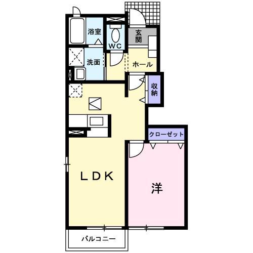 ムイビエーンD(1LDK/1階)の間取り写真