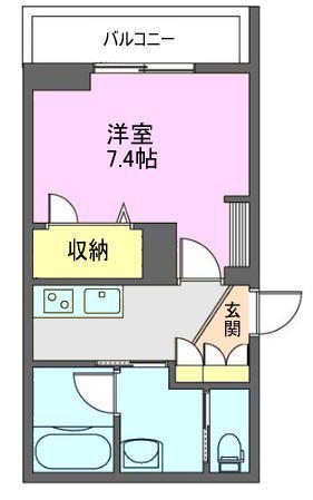 サンヴェルジュ エス(1K/2階)の間取り写真