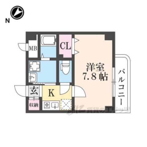 コモドビラVII(1K/3階)の間取り写真