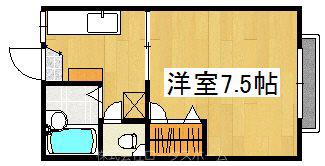 ポニョハイツ(1K/2階)の間取り写真