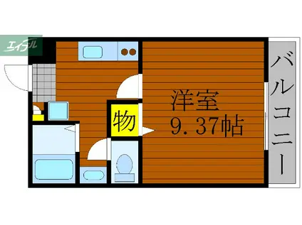 エレガンス大供(1K/4階)の間取り写真