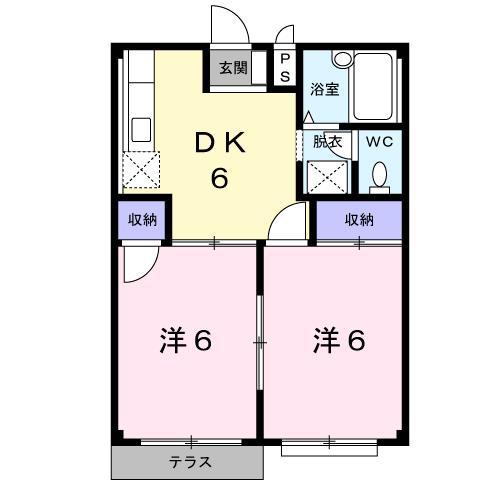 ファミールメゾン PIV(2DK/1階)の間取り写真