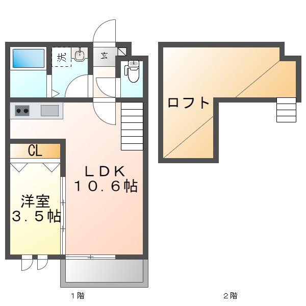 PATINA中村公園II(1LDK/2階)の間取り写真