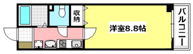 コラソンパラシオ(1K/4階)の間取り写真