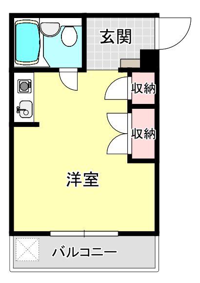 パークハイツ(ワンルーム/2階)の間取り写真