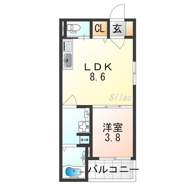 CASA DEL SOL III(1LDK/3階)の間取り写真