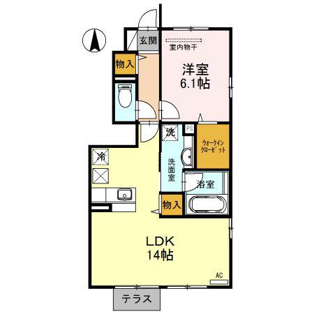 コージコート・A(1LDK/1階)の間取り写真