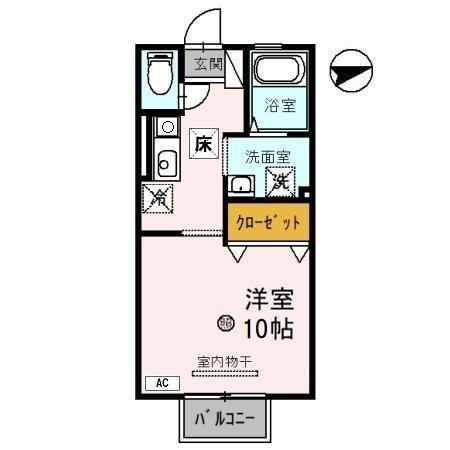 ピュアハイツ(ワンルーム/1階)の間取り写真